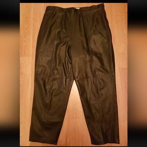 Jon Lawrence Black Leather Pants Women's Size 24 Lined Straight Leg